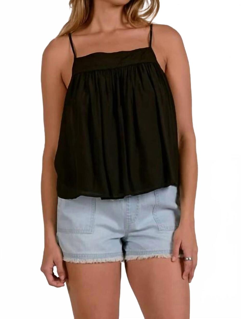 NEW ELAN the summer swirl cami in black